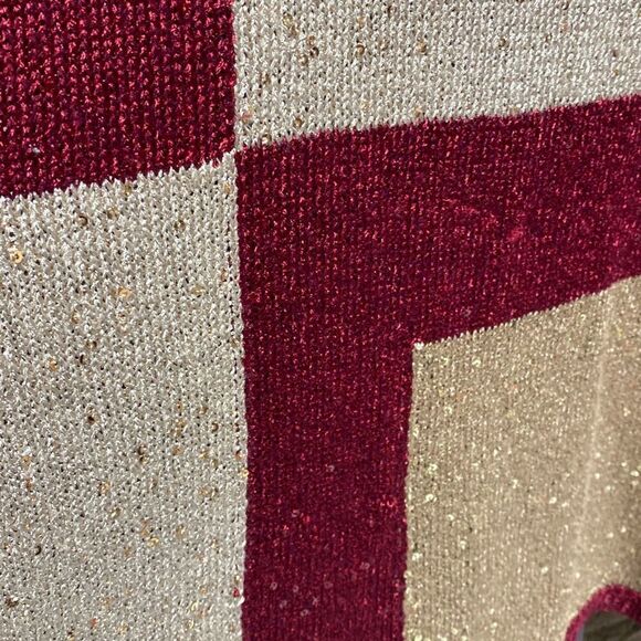 Alfred Dunner Burgundy & Gold Sparkle Sweater Size Small - Picture 3 of 4